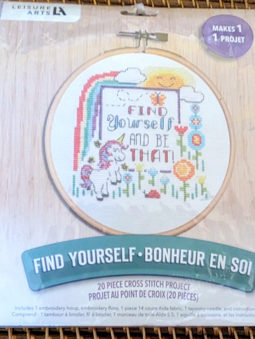 Leisure Arts 20-Piece Cross Stitch Kit: "Find Yourself"
